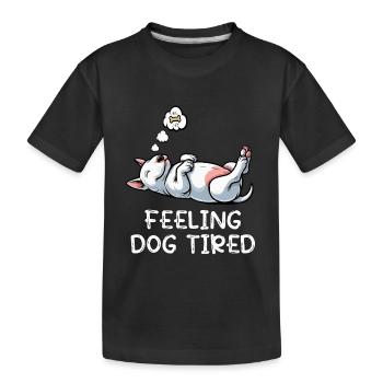 Un bull terrier miniature Bull Terrier Épuisé - T-shirt bio Premium Enfant - noir - Devant