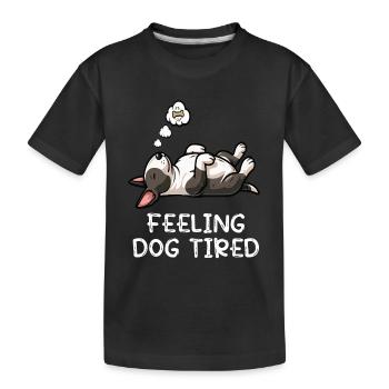 Un bull terrier miniature Bull Terrier Épuisé - T-shirt bio Premium Enfant - noir - Devant