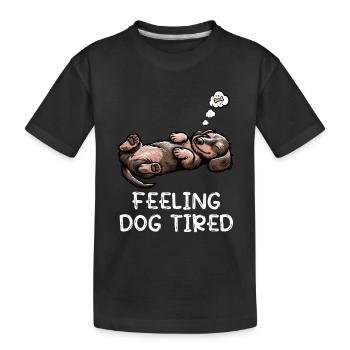 Se sentir fatigué par chien Teckel à poil dur Teckel teckel - T-shirt bio Premium Enfant - noir - Devant