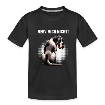 Nerv Mich Nicht Deutsche Dogge Doggen Doggenhalter - Kinder Premium Bio T-Shirt - Schwarz - Vorne