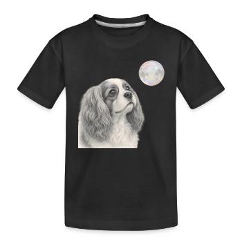 Motif rétro du chien Cavalier King Charles Spaniel - T-shirt bio Premium Enfant - noir - Devant