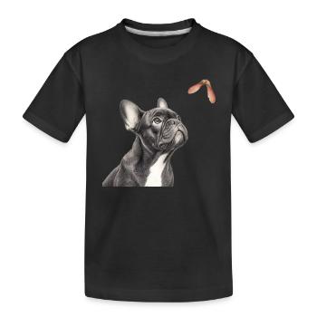 Cadeau du motif nature du bouledogue français - T-shirt bio Premium Enfant - noir - Devant