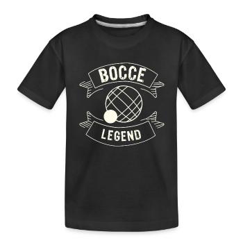 Légende de la pétanque disant boule de pétanque avec Jack Bocci - T-shirt bio Premium Enfant - noir - Devant