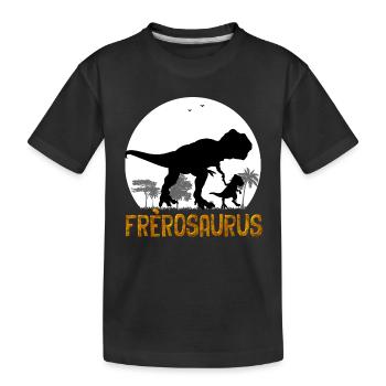 Frèrosaurus Cadeau Grand Frère Humour Dinosaure - T-shirt bio Premium Enfant - noir - Devant