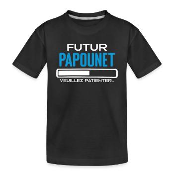 Futur Papounet Cadeau Fete des Peres Papa - T-shirt bio Premium Enfant - noir - Devant