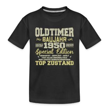 Vintage 1950s Born Retro Birthday Vintage - Kids' Premium Organic T-Shirt - black - Front