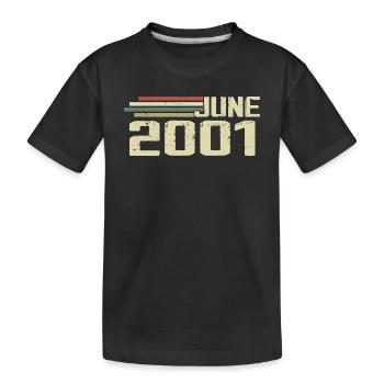 June 2001 Anniversary June 2001 June 2001 Birthday - Kids' Premium Organic T-Shirt - black - Front