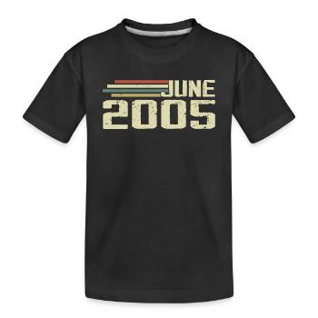 June 2005 Anniversary June 2005 June 2005 Birthday - Kids' Premium Organic T-Shirt - black - Front