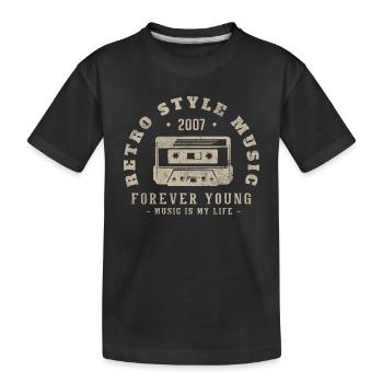 Retro 2007 Birthday Gift 2007 Vintage 2007 - Kids' Premium Organic T-Shirt - black - Front