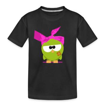 Birdie mit Kopftuch - Kinder Premium Bio T-Shirt - Schwarz - Vorne