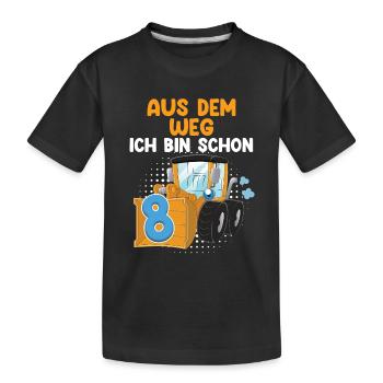 Kindergeburtstag 8. Geburtstag Ich Bin Schon 8 - Kinder Premium Bio T-Shirt - Schwarz - Vorne