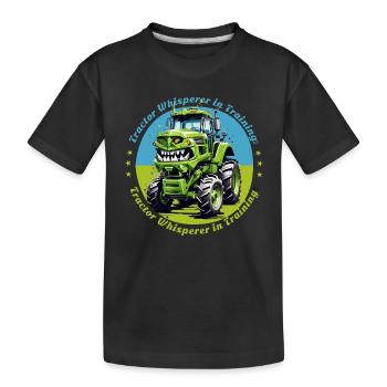 Traktorflüsterer in der Ausbildung - Kinder Premium Bio T-Shirt - Schwarz - Vorne