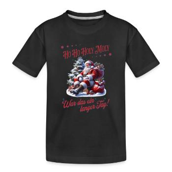 Ho Ho Holy Moly – Le Père Noël a besoin d’une pause ! - T-shirt bio Premium Enfant - noir - Devant