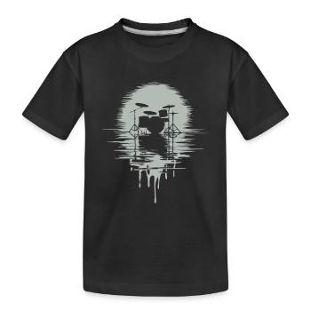 Batterie Silhouette Drum avec réflexion - T-shirt bio Premium Enfant - noir - Devant