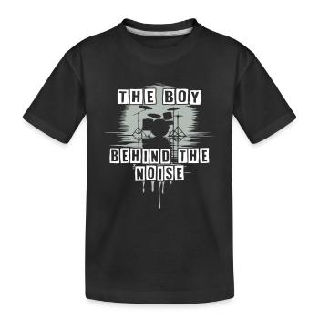 Drummer Boy Schlagzeuger Drumset Silhouette - Kids' Premium Organic T-Shirt - black - Front