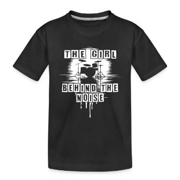 Fille bruyante drôle batteur fille disant - T-shirt bio Premium Enfant - noir - Devant