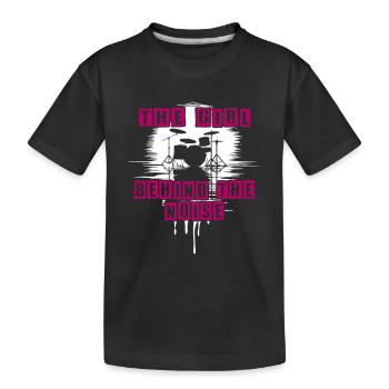 Fille bruyante drôle batteur fille disant - T-shirt bio Premium Enfant - noir - Devant