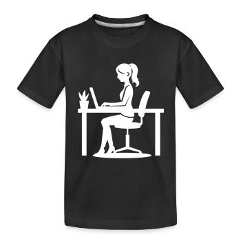 Travailleur Femme Ordinateur Job - T-shirt bio Premium Enfant - noir - Devant