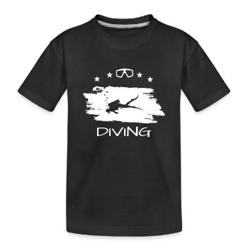 DIVING - Kinder Premium Bio T-Shirt - Schwarz - Vorne