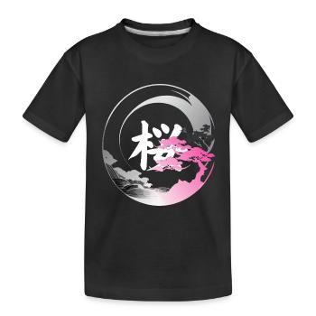 Japan moderne enso-Rose - Kinder Premium Bio T-Shirt - Schwarz - Vorne
