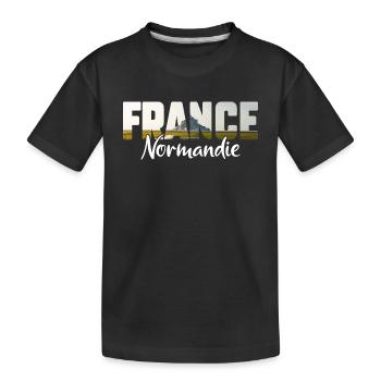 France Normandie, Vacances Normandie - T-shirt bio Premium Enfant - noir - Devant