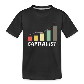 Capitalist - Kapitalist Geld Money Börse Exchange - Kids' Premium Organic T-Shirt - black - Front