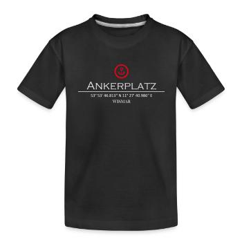 Ankerplatz Wismar - Kinder Premium Bio T-Shirt - Schwarz - Vorne