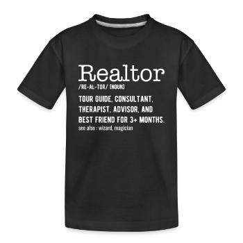 Funny Real Estate Agent - Realtor Definition - T-shirt bio Premium Enfant - noir - Devant