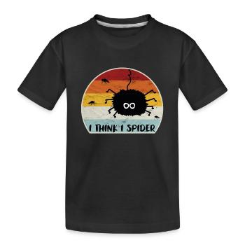 I Think I Spider Retro - Kids' Premium Organic T-Shirt - black - Front