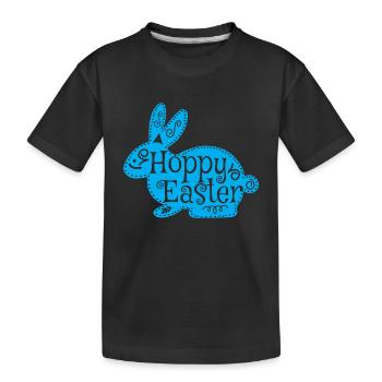 Hoppy Easter Happy Easter - Kids' Premium Organic T-Shirt - black - Front