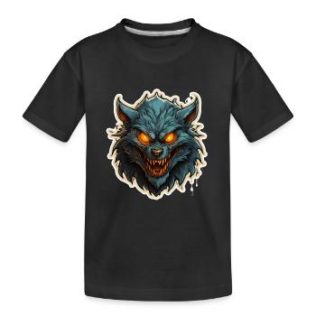 Loup-garou d’Halloween - T-shirt bio Premium Enfant - noir - Devant
