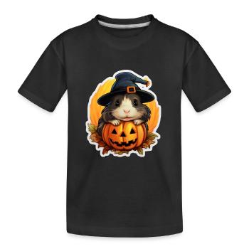 Meerschweinchen Halloween - Kinder Premium Bio T-Shirt - Schwarz - Vorne