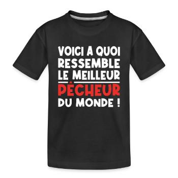 voici a quoi ressemble Le meilleur pêcheur - T-shirt bio Premium Enfant - noir - Devant