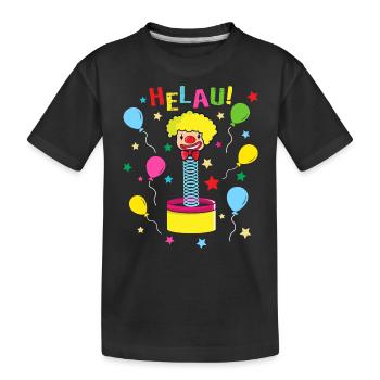 Helau Clown Kostüm Karneval lustig Luftballons - Kinder Premium Bio T-Shirt - Schwarz - Vorne