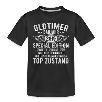 2019 Jahrgang Geburtstag Vintage Retro Geschenk - Kinder Premium Bio T-Shirt - Schwarz - Vorne
