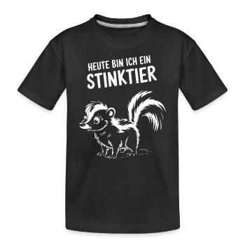 Stinktier Kostüm Tier lustig Karneval Fasching - Kinder Premium Bio T-Shirt - Schwarz - Vorne
