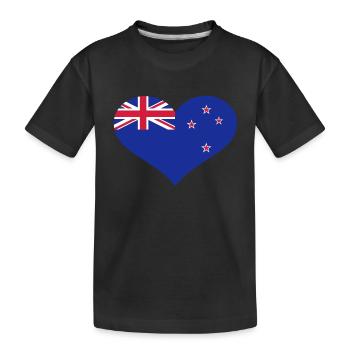 New Zealand - Kids' Premium Organic T-Shirt - black - Front