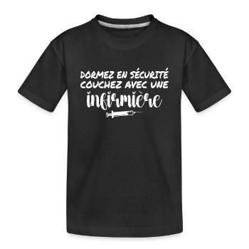 Sicher schlafen Schlafen Sie mit einer Krankenschwester - Kinder Premium Bio T-Shirt - Schwarz - Vorne