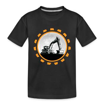 bagger baggerfahrer Baustelle Baggerschaufel - Kinder Premium Bio T-Shirt - Schwarz - Vorne