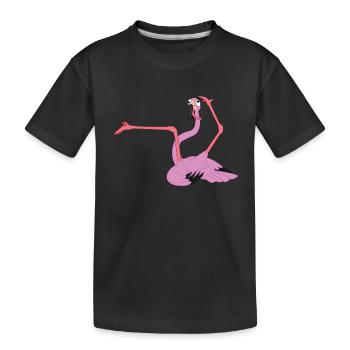 Flamongo // Flamingo - Kinder Premium Bio T-Shirt - Schwarz - Vorne