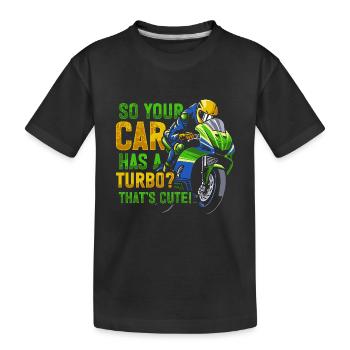 Moto de course de moto dicton - T-shirt bio Premium Enfant - noir - Devant