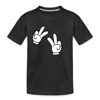 Comic Hands Peace Sign - Kinder Premium Bio T-Shirt - Schwarz - Vorne