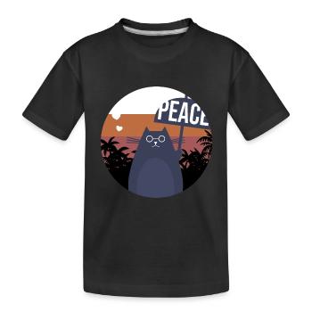 Chat Noir pour la Paix - T-shirt bio Premium Enfant - noir - Devant