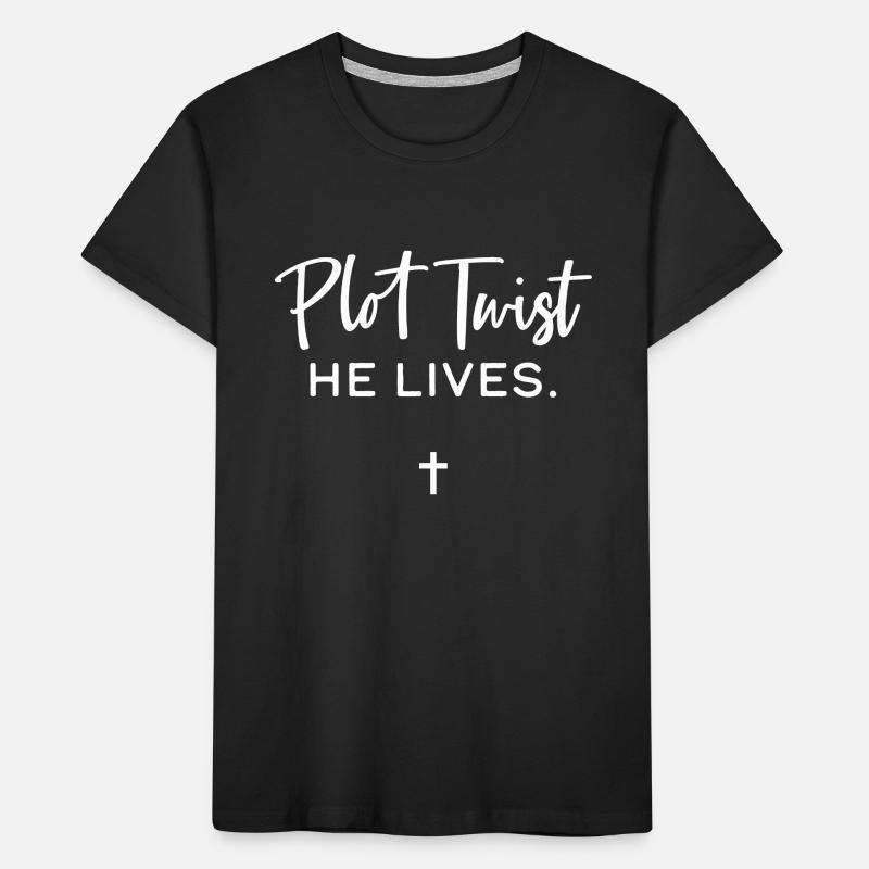 Plot Twist Er lebt Kinder Premium Bio T-Shirt