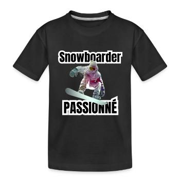 snowboarder passionné - T-shirt bio Premium Enfant - noir - Devant