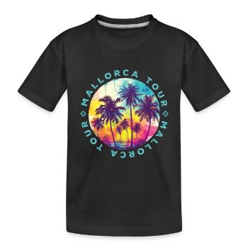 Mallorca Tour Palmen - Kinder Premium Bio T-Shirt - Schwarz - Vorne