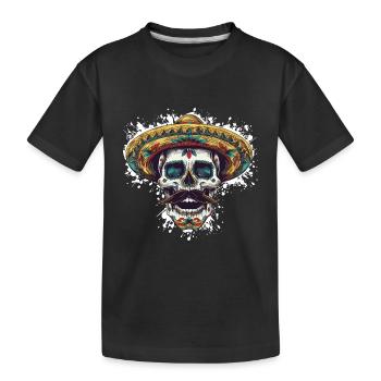 Sombrero Crâne Mexicain - T-shirt bio Premium Enfant - noir - Devant