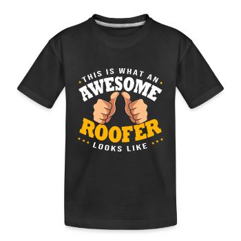 Roofer - Kids' Premium Organic T-Shirt - black - Front