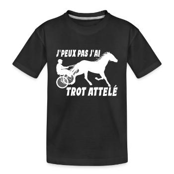 Trot Attelé Je Peux Pas J'ai Trot Attelé Driver - T-shirt bio Premium Enfant - noir - Devant
