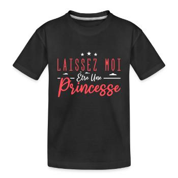 laissez moi être une princesse - T-shirt bio Premium Enfant - noir - Devant